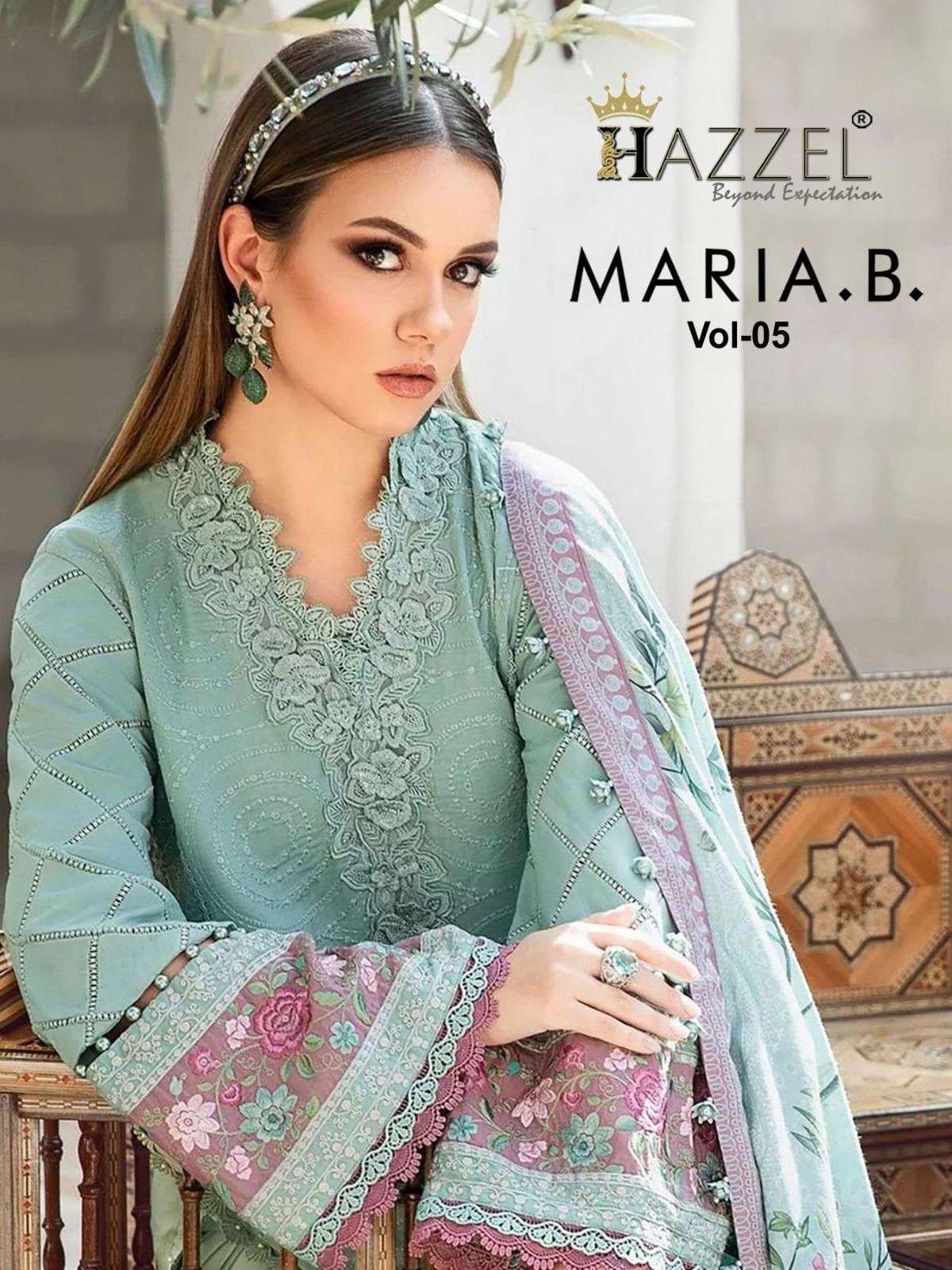 HAZZLE MARIA B VOL 5 RAYON COTTON EMBRODERYWORK LATEST PAKISTANI SUIT 