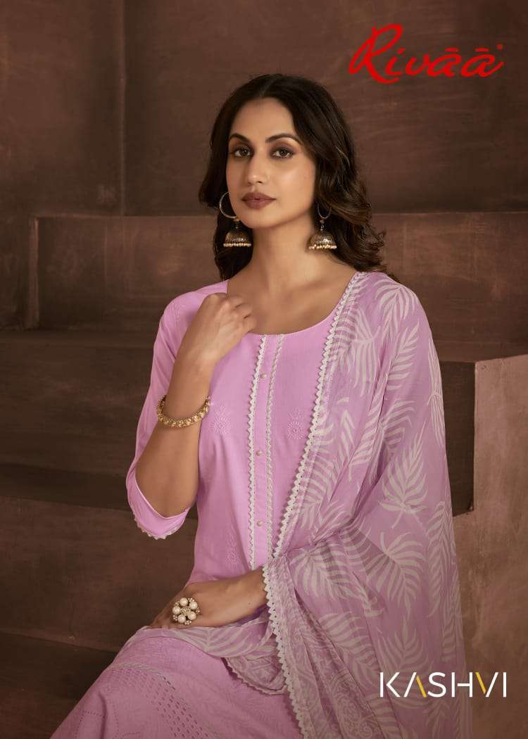 RIVAA KASHVI LUCKNOWI EMBRODERY WORK DRESS MATERIAL ONLINE SUPPLIER 