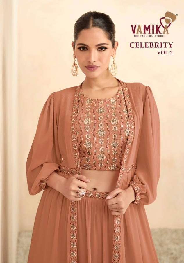 VAMIKA CELEBRITY VOL2 LATEST DESIGNER GOWN SUPPLIER IN SURAT 