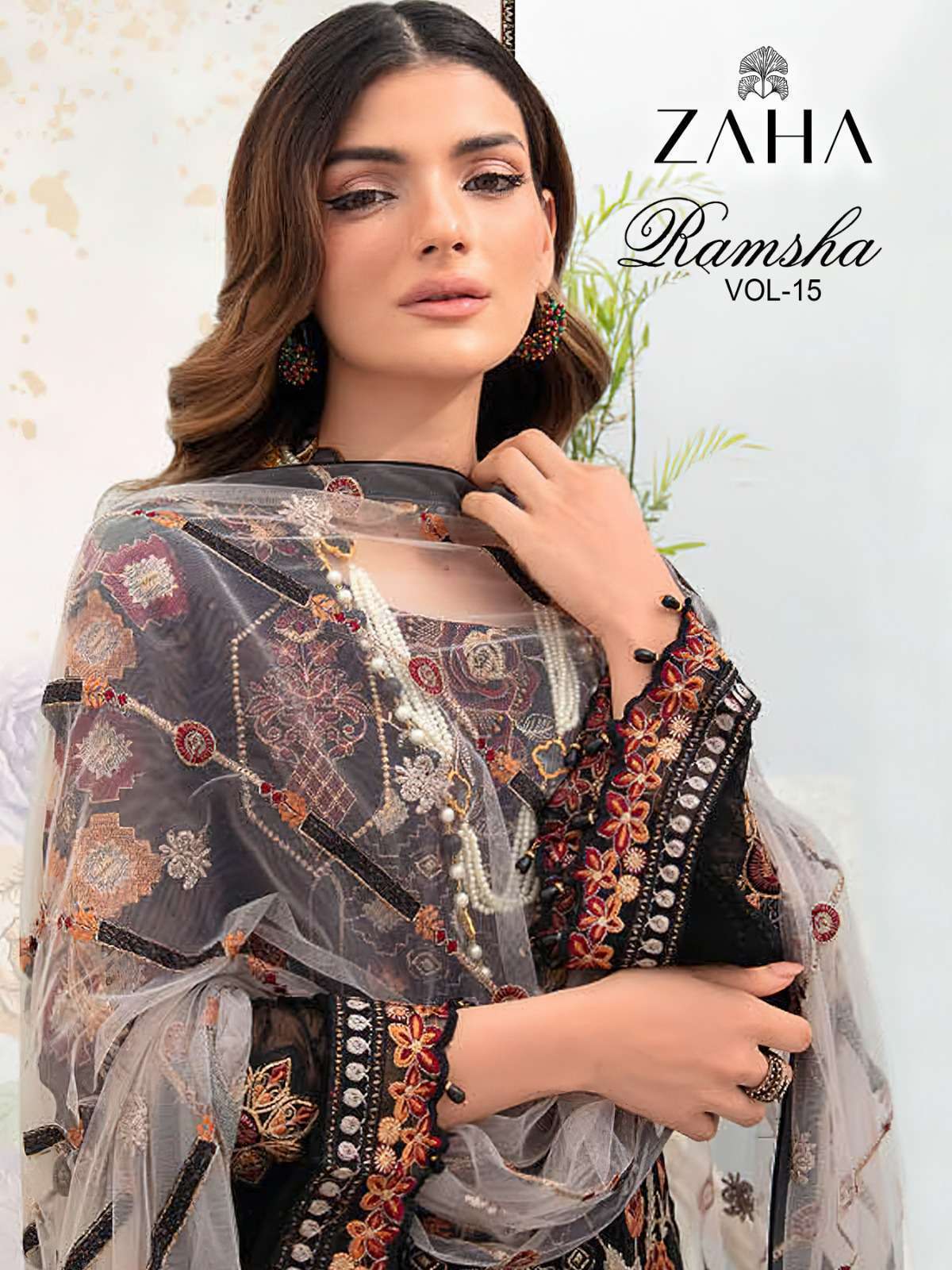 ZAHA RAMSHA VOL 15 GEORGETTE PARTYWEAR PAKISTANI SUIT MANUFACTURER 