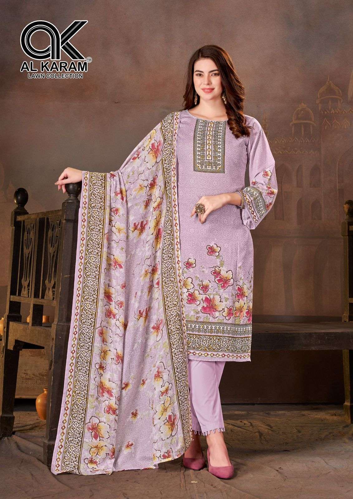 AL KARAM MAHE RUH SOFT COTTON PRINTED SALWAR KAMEEZ ONLINE SUPPLIER 