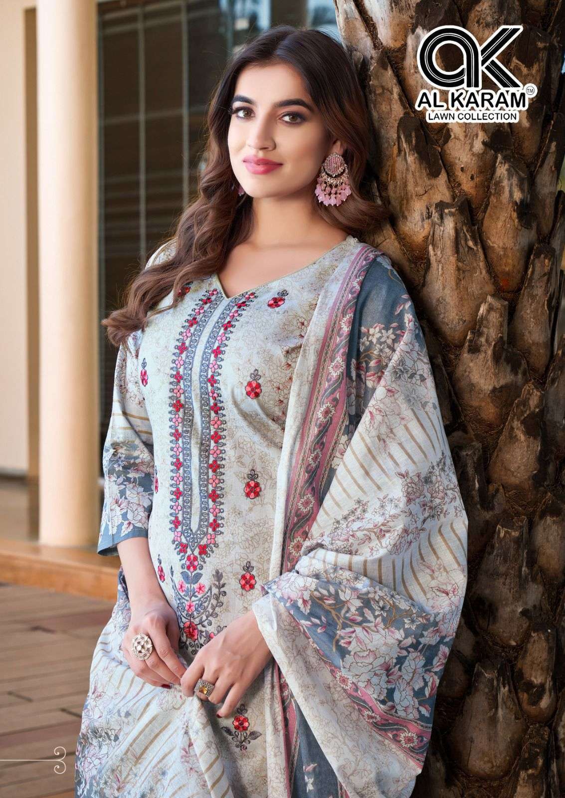 AL KARAM BIN UBAID VOL-2 EMBRODERY WORK COTTON SALWAR KAMEEZ 