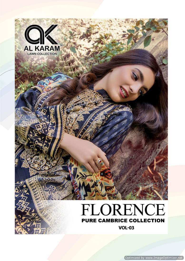AL KARAM FLORENCE VOL-3  PRINTED PAKISTANI DRESS MATERIAL 