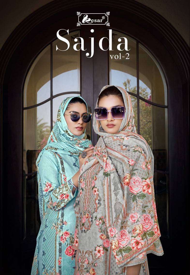 KESAR SAJDA VOL-2 PURE LAWN COTTON HEAVY EMBRODERY SALWAR KAMEEZ SUPPLIER 