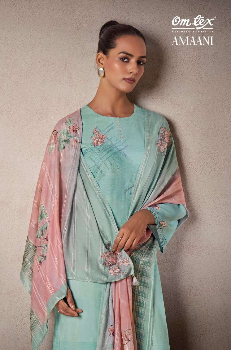 OMTEX AMAANI DIGITAL PRINT WITH EMBRODERY MUSLIN SALWAR KAMEEZ WHOLESALER 