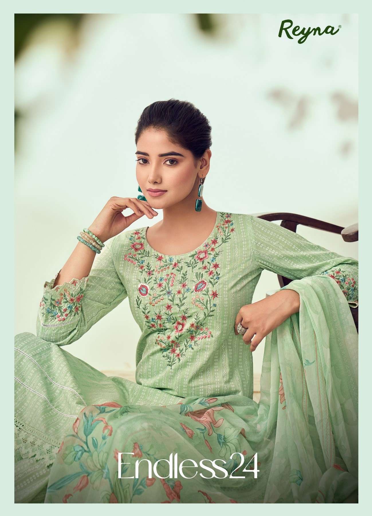 REYNA ENDLESS 24 PURE COTTON FANCY EMBRODERY WORK SALWAR KAMEEZ WHOLESALER 