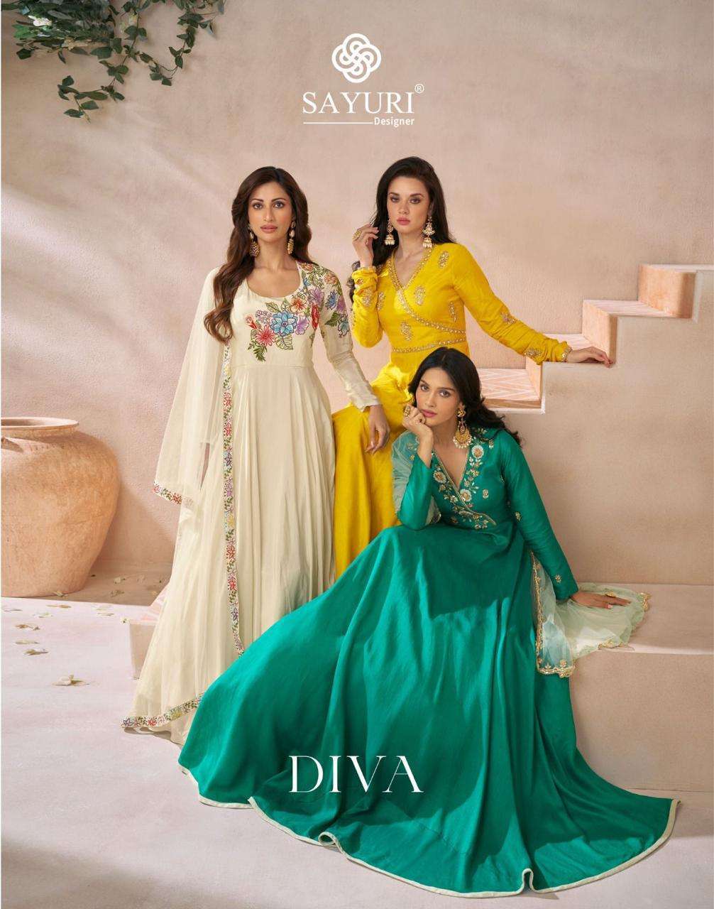 SAYURI DESIGNER DIVA DESIGNER SILK GOWN EXPORTER IN SURAT 