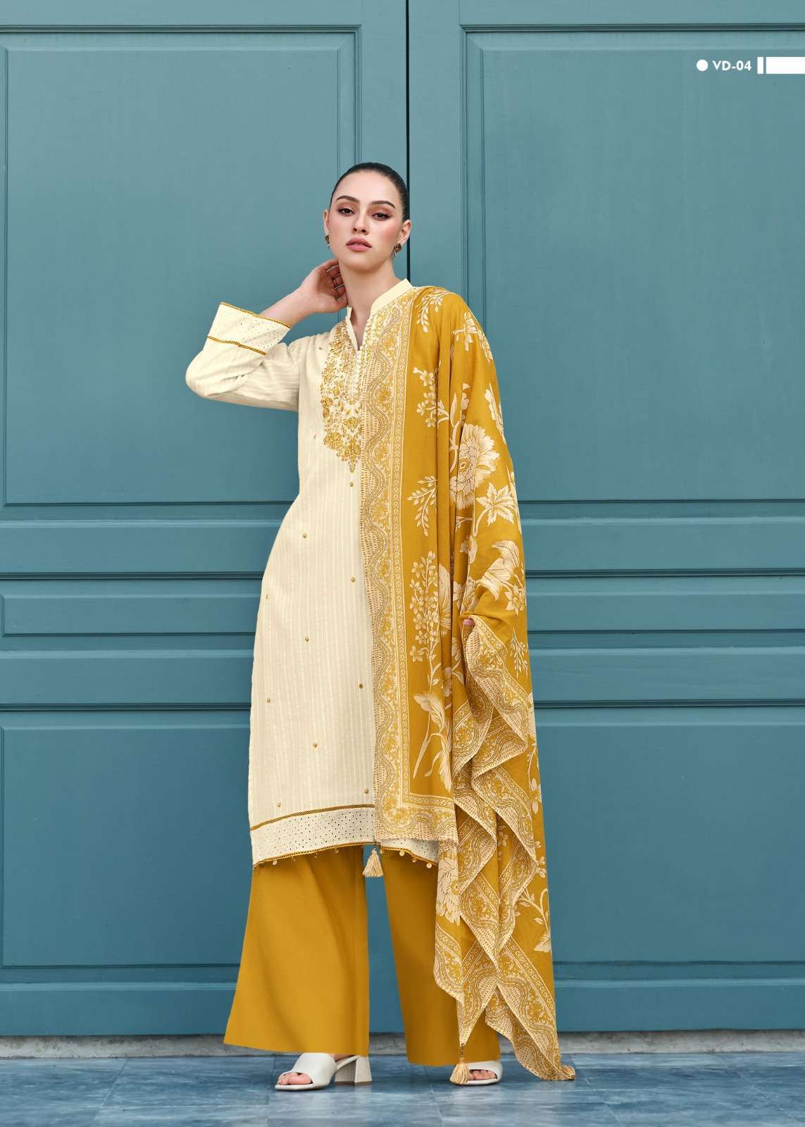 VARSHA VEDA SELF EMBRODERY PURE COTTON FANCY SUIT CATALOGUE SUPPLIER 
