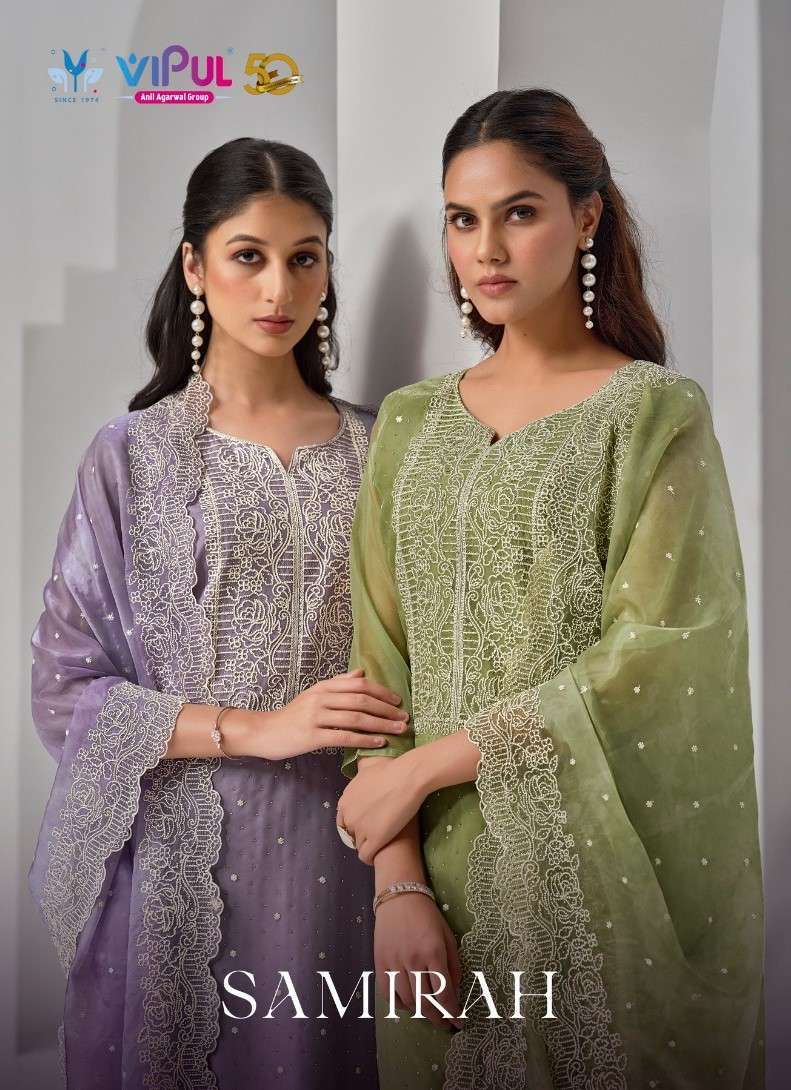 VIPUL FASHION SAMIRAH SOFT ORGANZA DESIGNER PARTYWEAR SUIT WHOLESALER IN SURAT