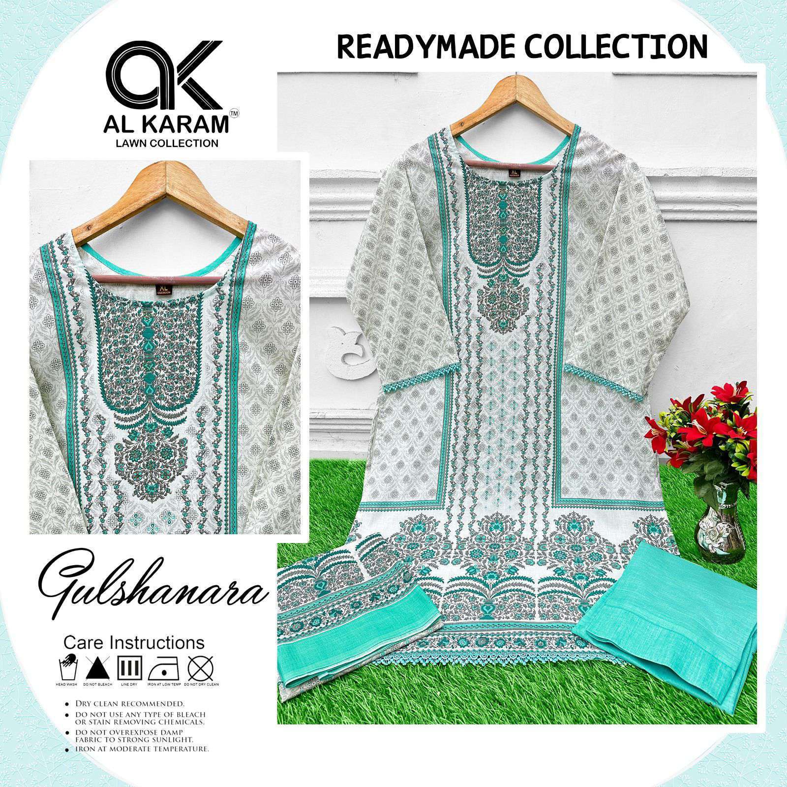 AL KARAM GULSHANARA LAWN COTTON READYMADE PAKISTANI SUIT SUPPLIER 