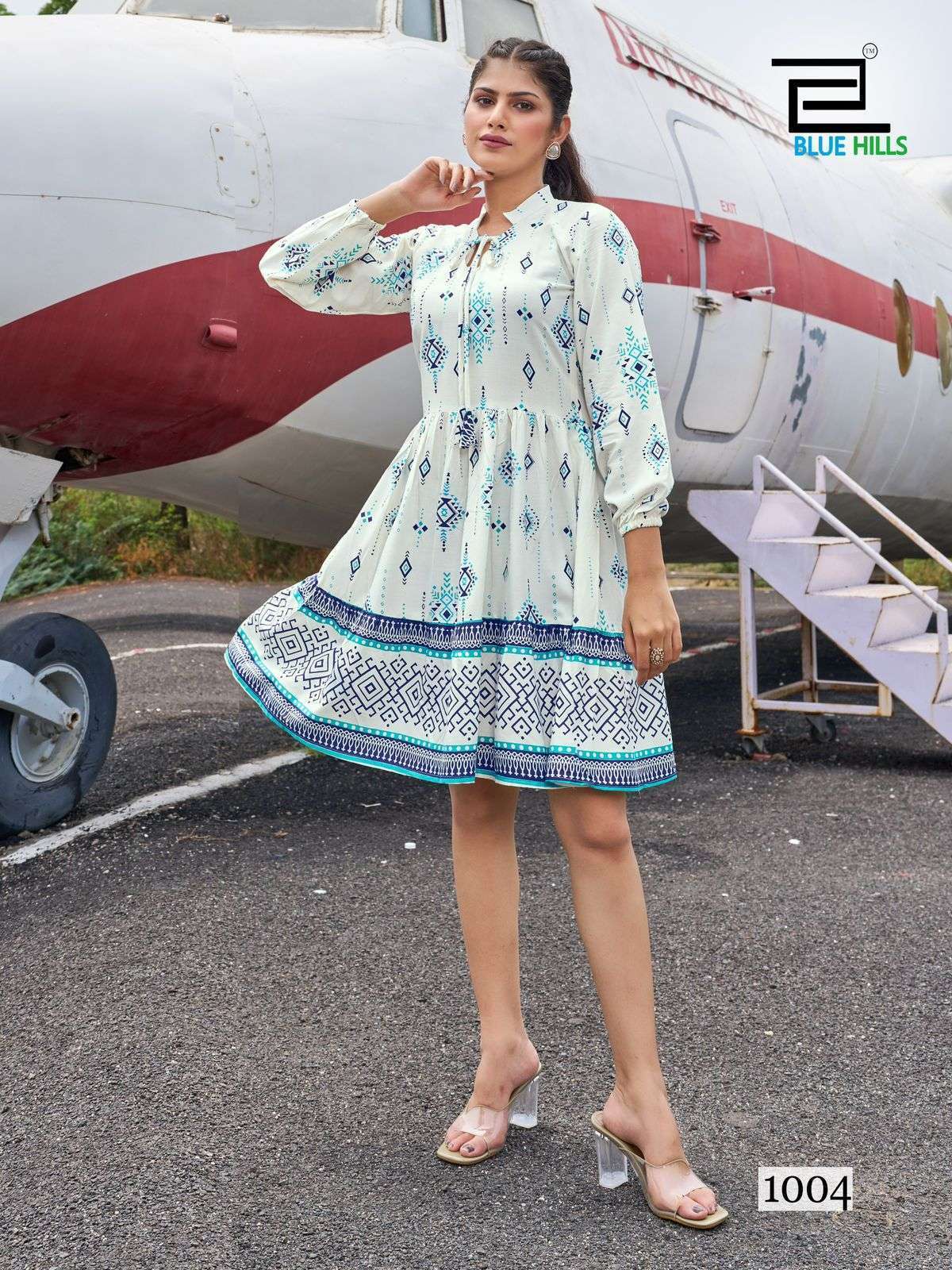 BLUE HILLS NETFLIX RAYON PRINTED TUNICS SUPPLIER IN SURAT 