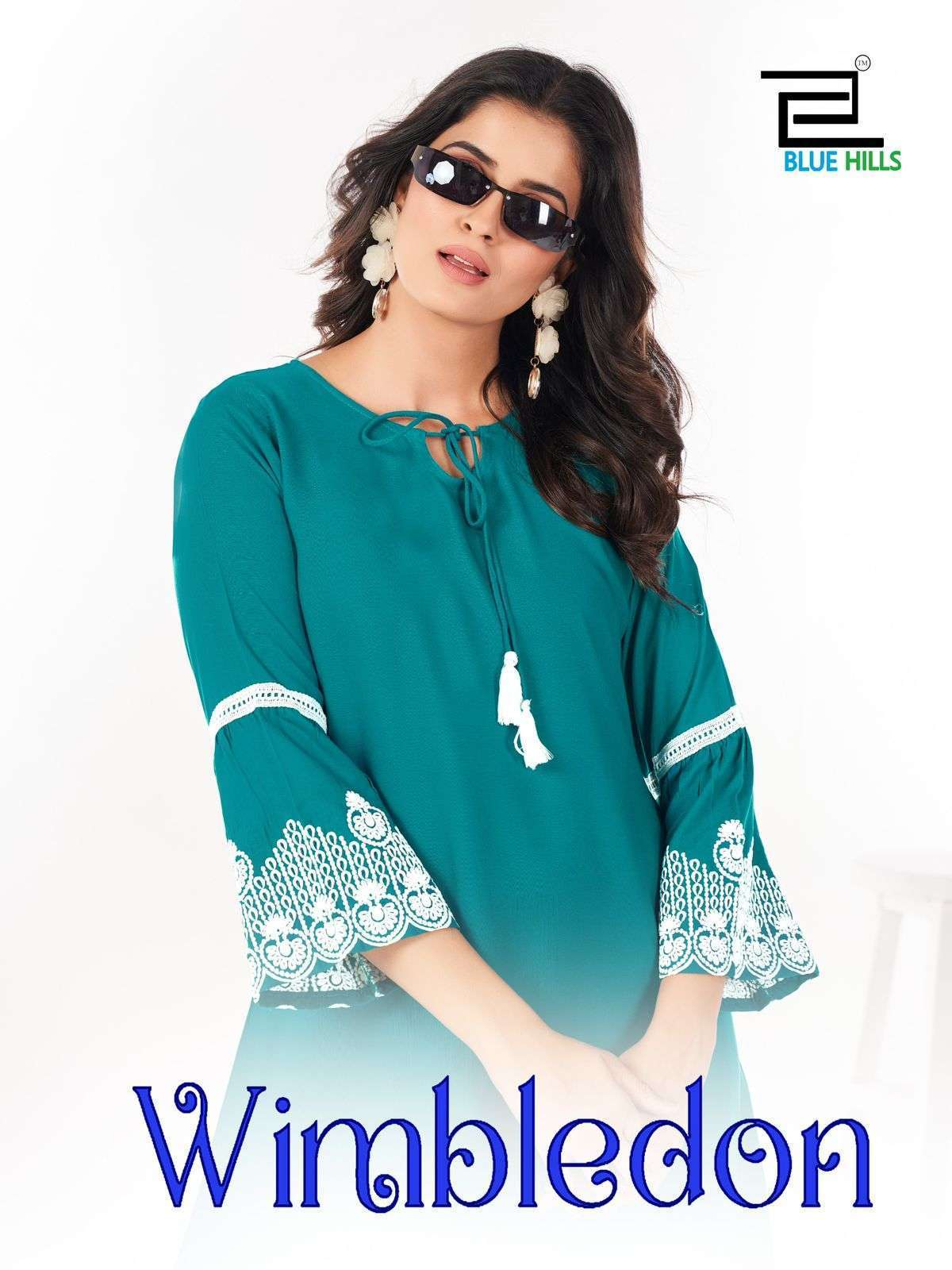 BLUE HILLS WIMBLEDON DESIGNER RAYON  KURTI WHOLESALER IN INDIA 