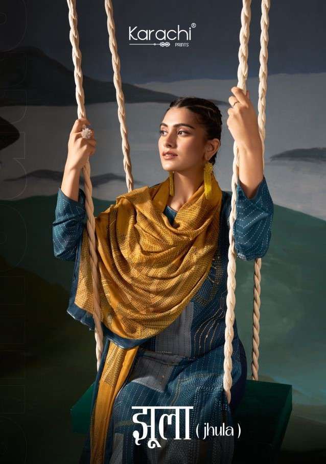 KARACHI PRINTS JHULA MUSLIN DIGITAL PRINT WITH HANDWORK SALWAR KAMEEZ WHOLESALER 