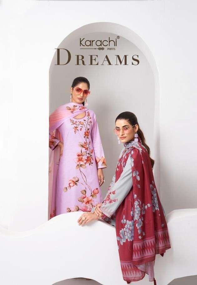 KARACHI PRINTS KESAR DREAMS FANCY COTTON DIGITAL PRINTED SALWAR KAMEEZ