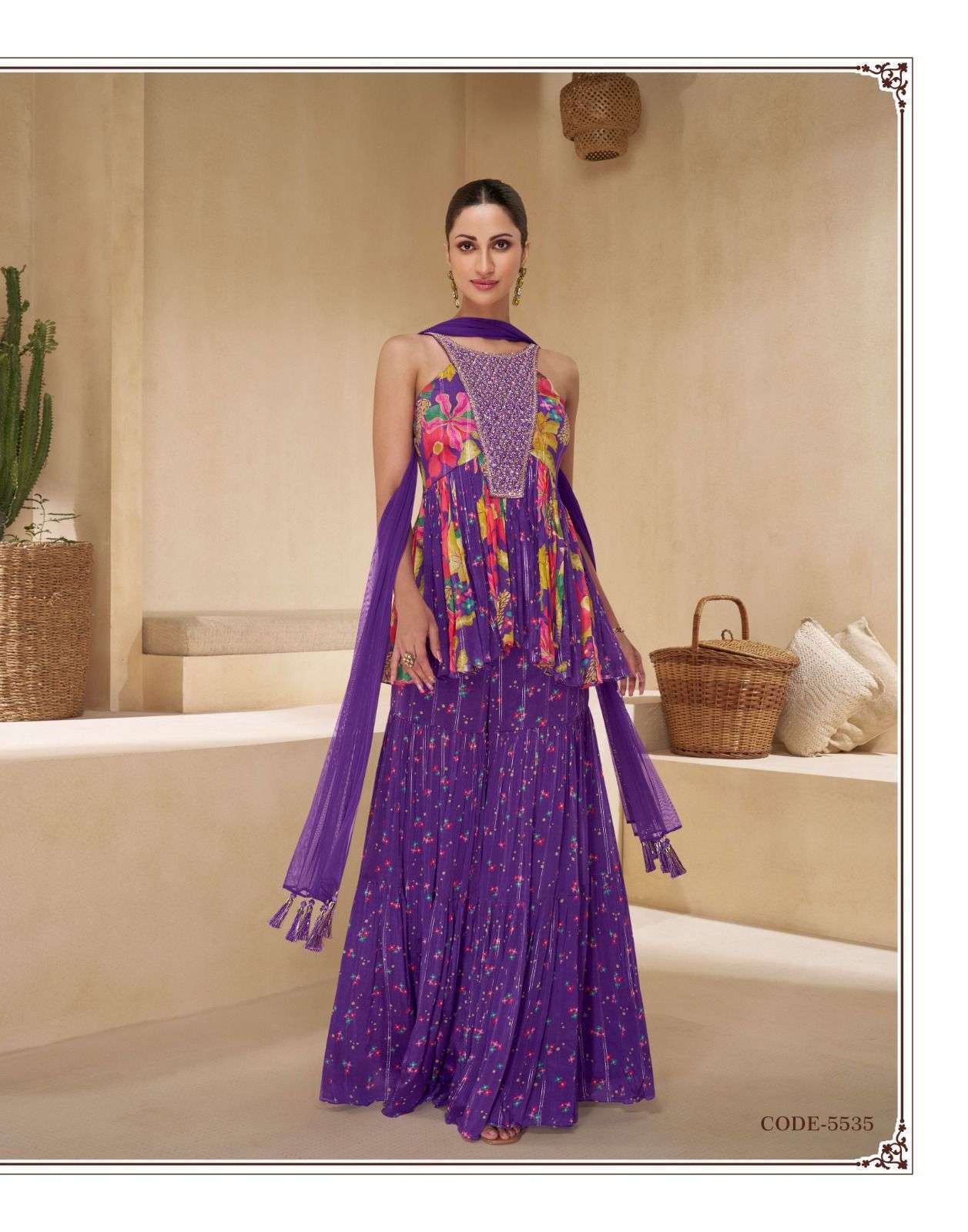 SAYURI DESIGNER CHAKORI PARTY WEAR SUIT EXPORTER 