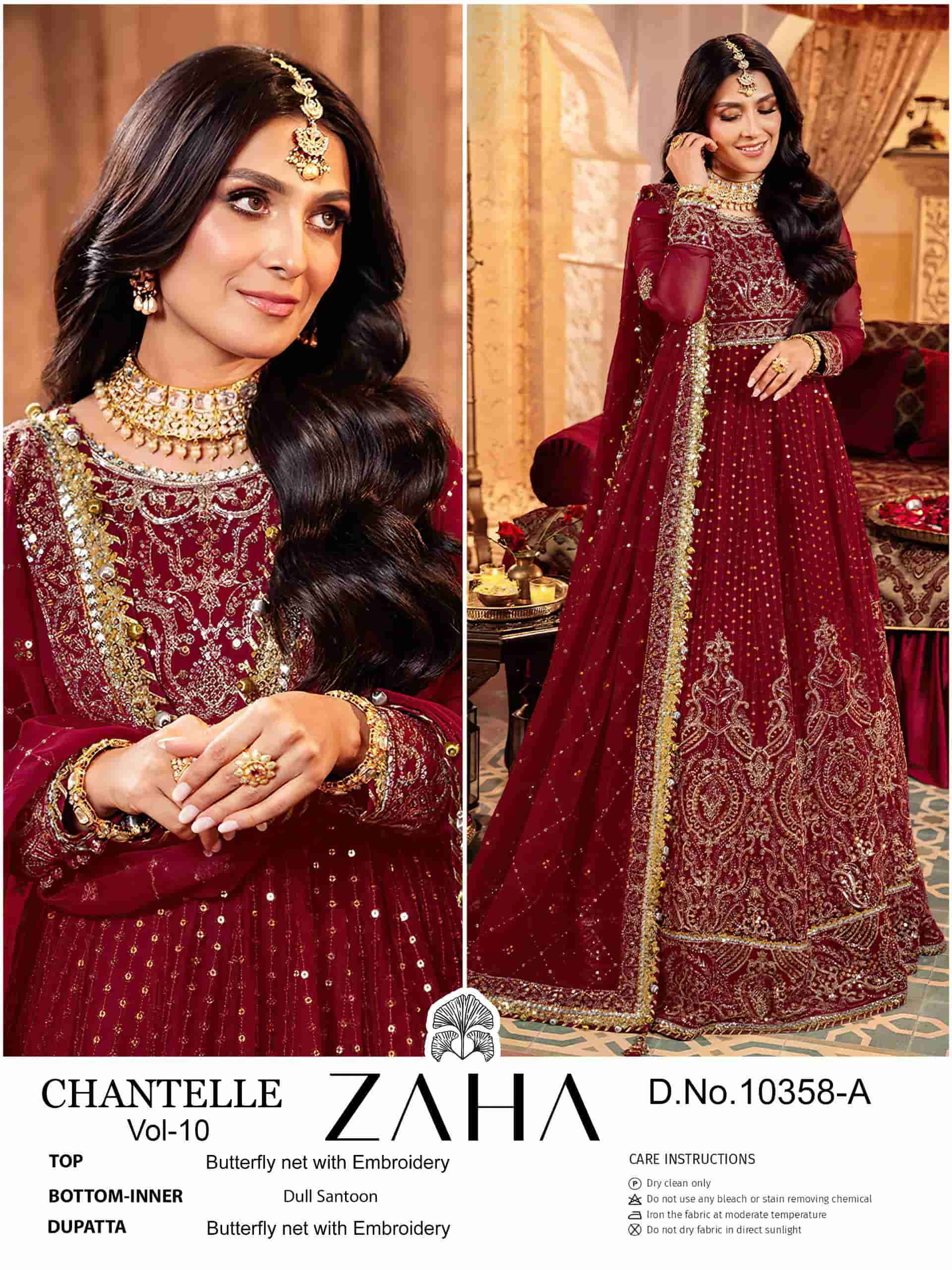 ZAHA CHANTELLE VOL 10 PARTY WEAR PAKISTANI DRESS CATALOGUE SUPPLIER 