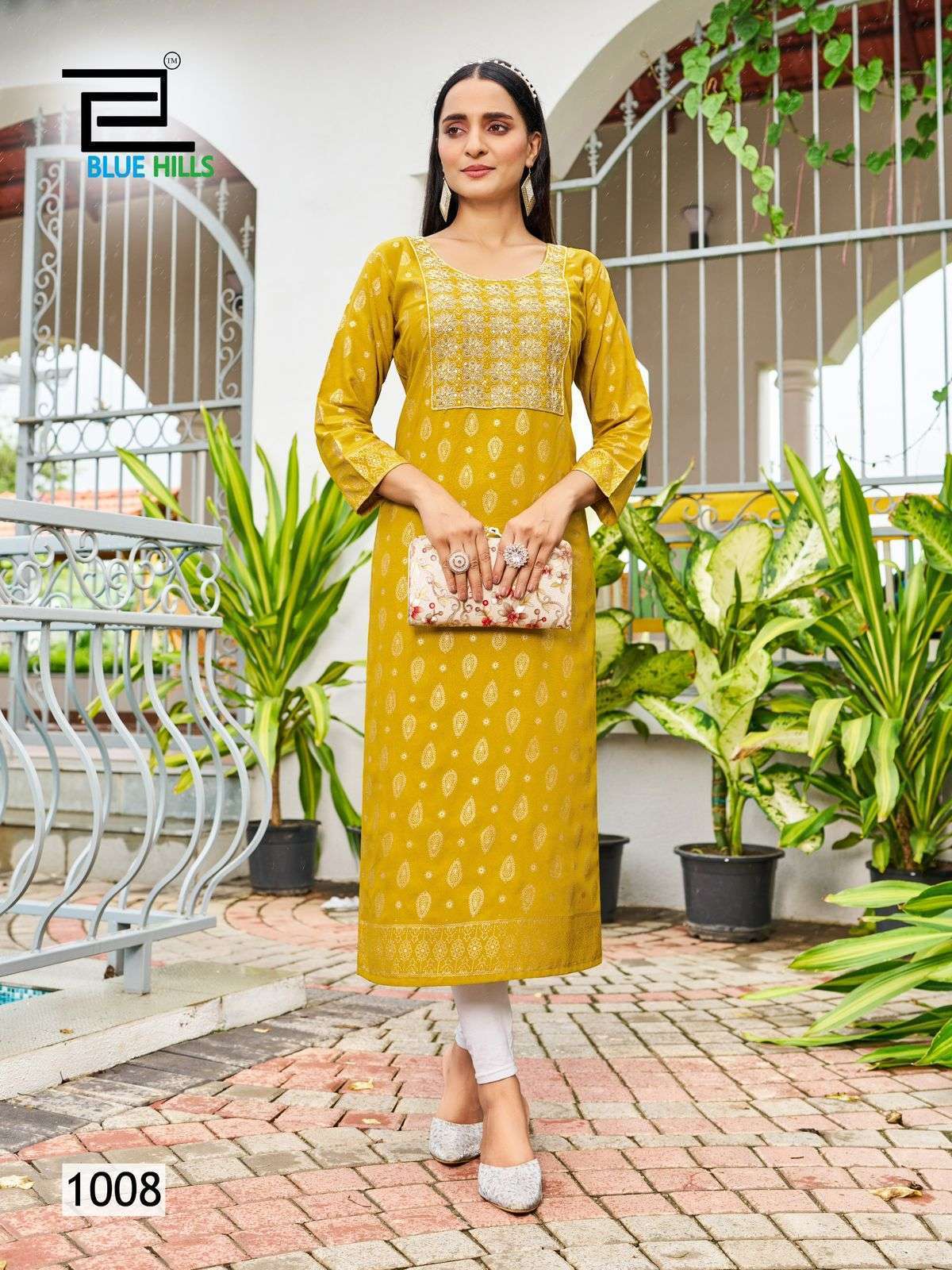 BLUE HILLS BIG BOSS VOL 10 RAYON FOIL PRINTED KURTI WHOLESALE RATE