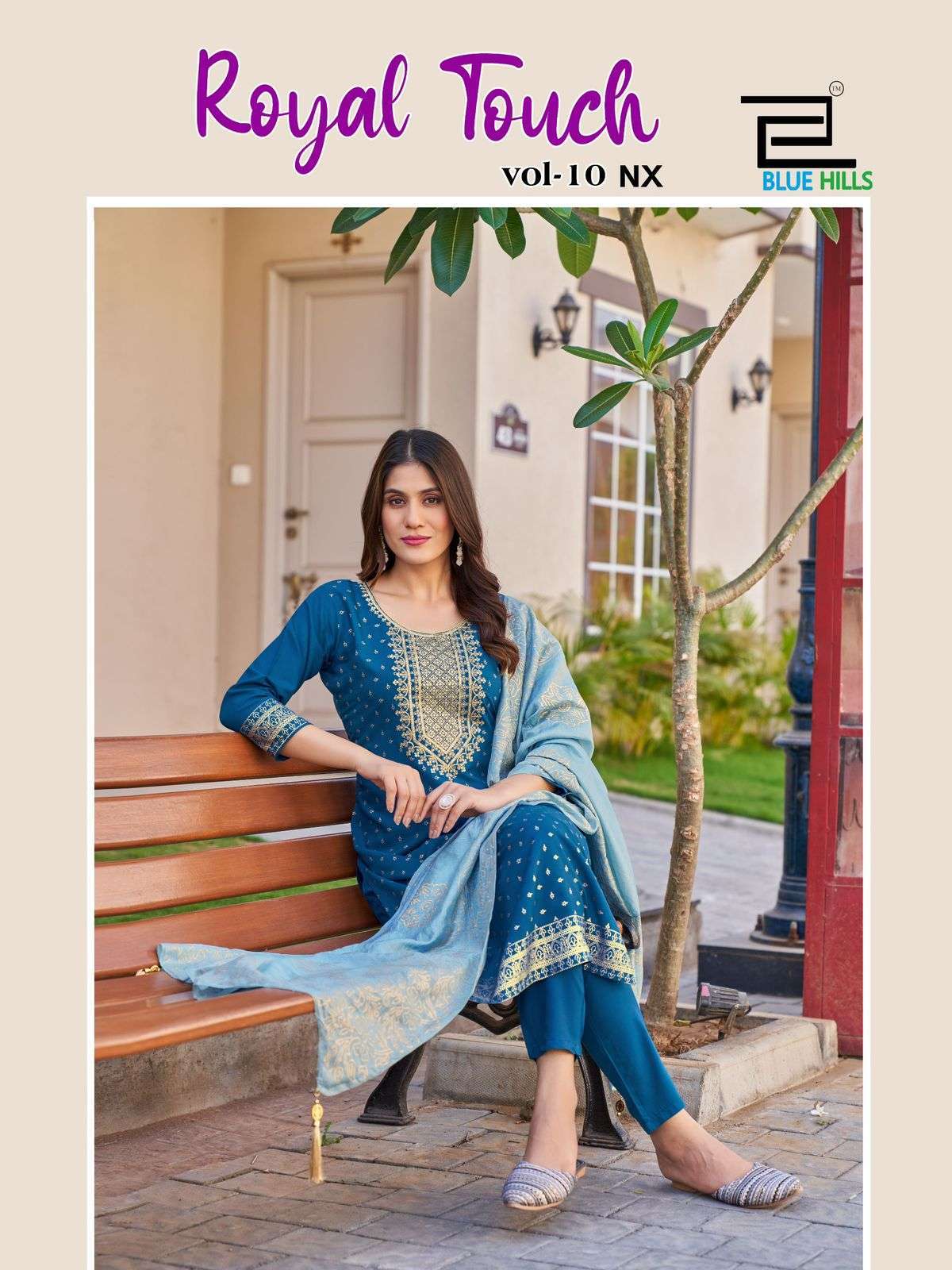 BLUE HILLS ROYAL TOUCH VOL 10 NX FANCY RAYON PRINTED  READYMADE SUIT WHOLESALER 