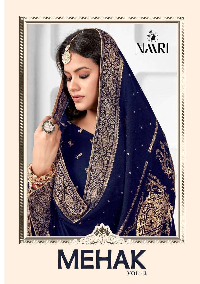 NAARI MEHAK VOL 2 PARTY WEAR JACQUARD SUIT DEALER IN SURAT 