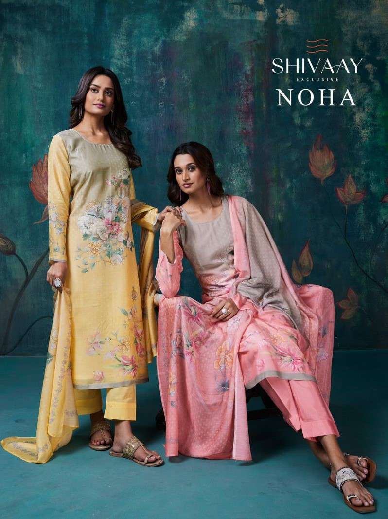 SHIVAAY NOHA PURE VISCOSE MUSLIN DIGITAL PRINT WITH HANDWORK LADIES SUIT WHOLESALER IN SURAT