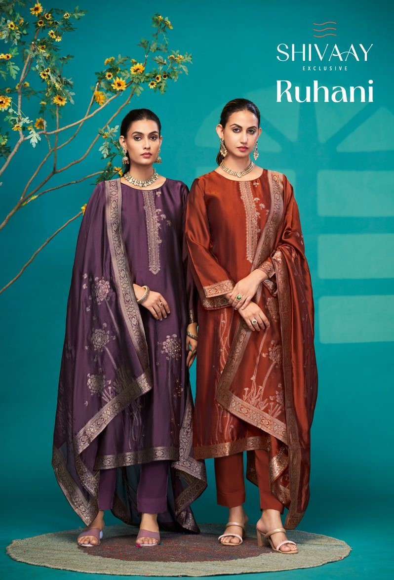 SHIVAAY RUHANI BANGLORI SILK JACQUARD DESIGNER SUIT AVAILABLE AT WHOLESALE RATE