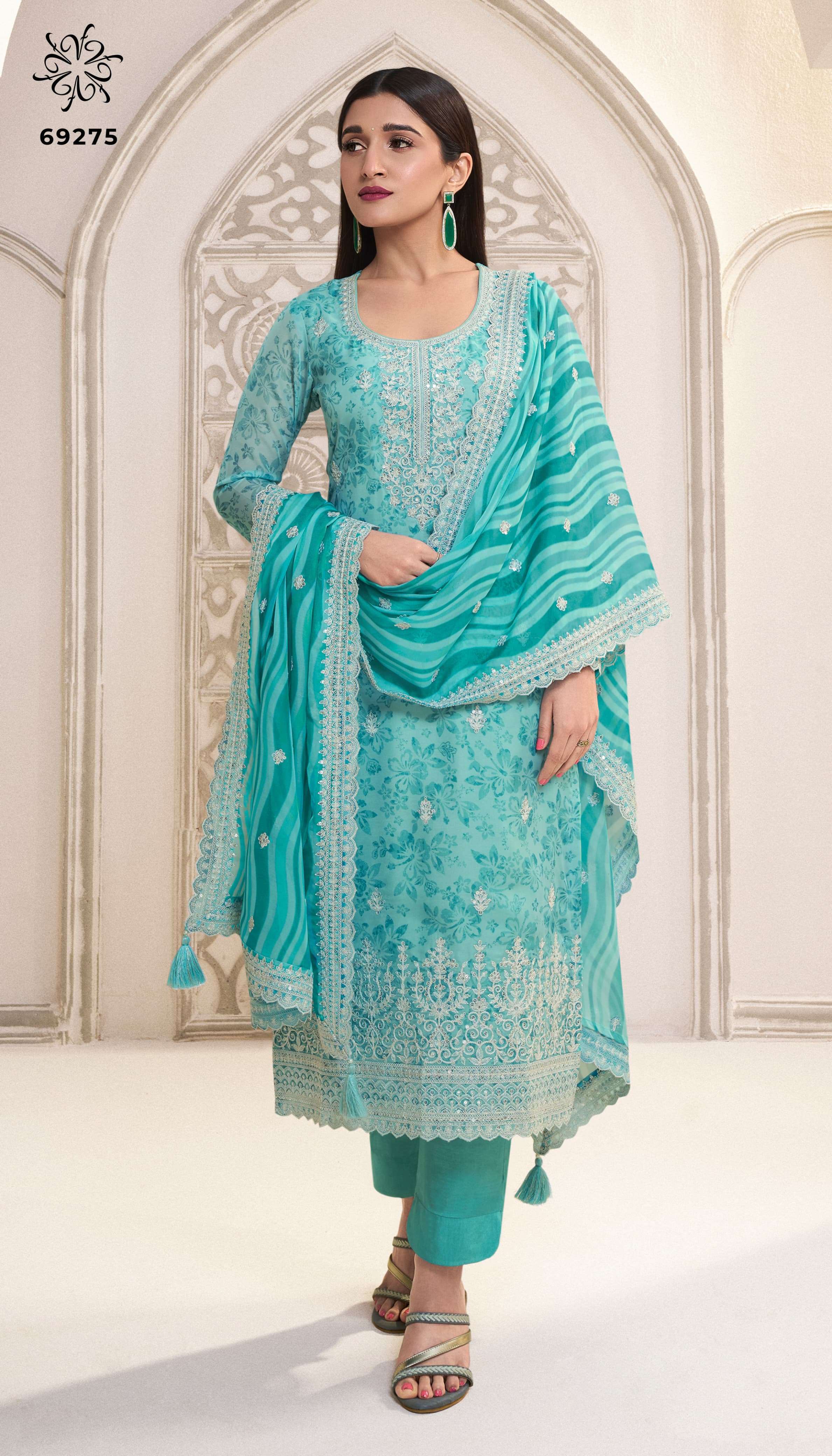 VINAY FASHION KULEESH SPARSH DIGITAL PRINTED WITH FANCY EMBRODERY WORK LADIES SUIT DEALER IN INDIA