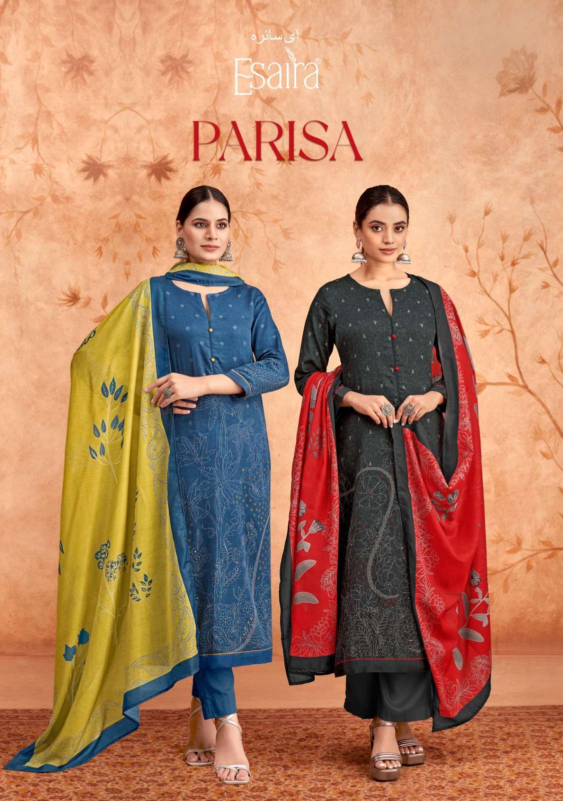 ESTA PARISA COTTON SATIN DIGITAL PRINTED WITH EMBRODERY WORK LADIES SUIT ONLINE SUPPLIER