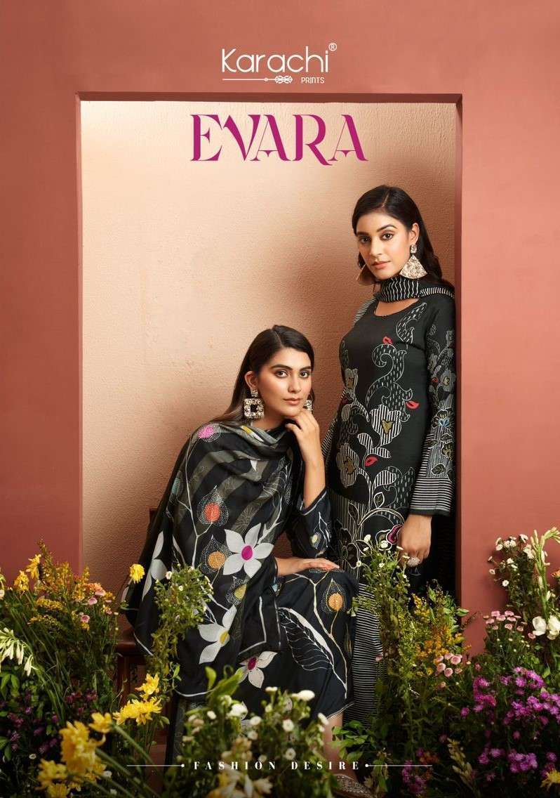 KARACHI PRINTS KESAR EVARA PURE MUSLIN DIGITAL PRINTED SALWAR KAMEEZ SUPPLIER