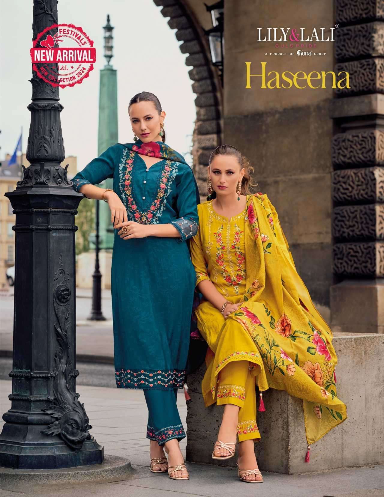 LILY AND LALI HASEENA  VISCOSE EMBRODERY WORK DESIGNER KURTI EXPORTER IN INDIA 