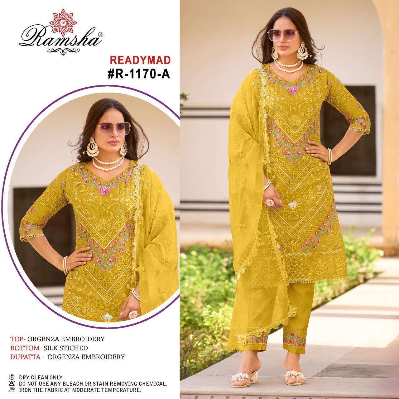 RAMSHA R 1170 NX HEAVY ORGANZA EMBRODERY WORK DESIGNER PARTY WEAR PAKISTANI SUIT WHOLESALER 