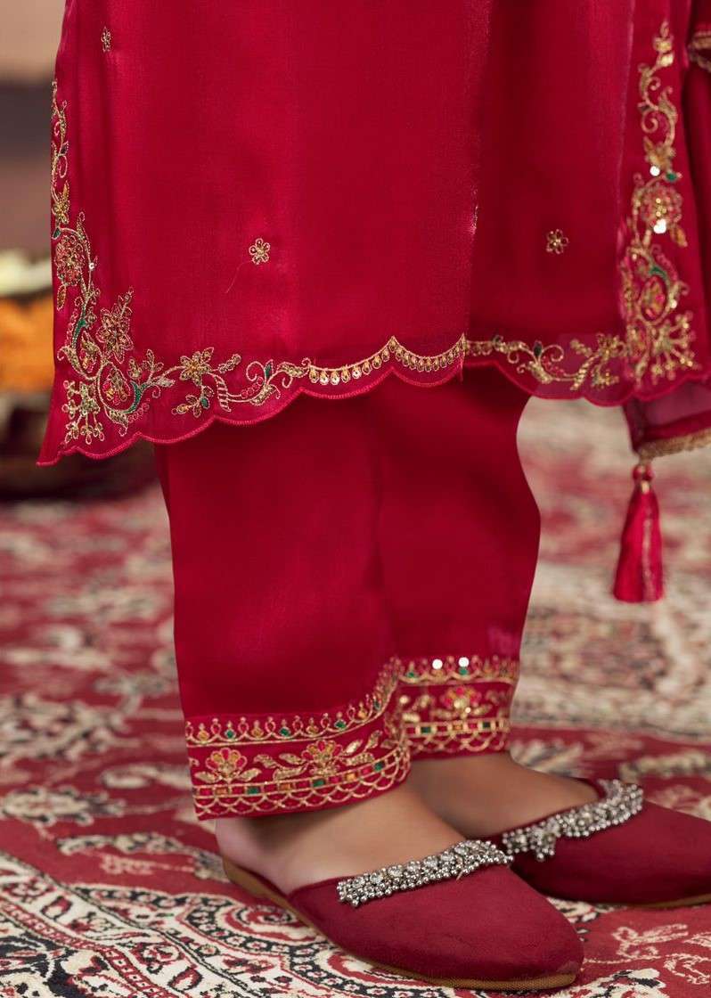 RANGOON DHOOP SATIN CRAPE EMBRODERY WORK DESIGNER READYMADE SUIT CATALOGUE SUPPLIER