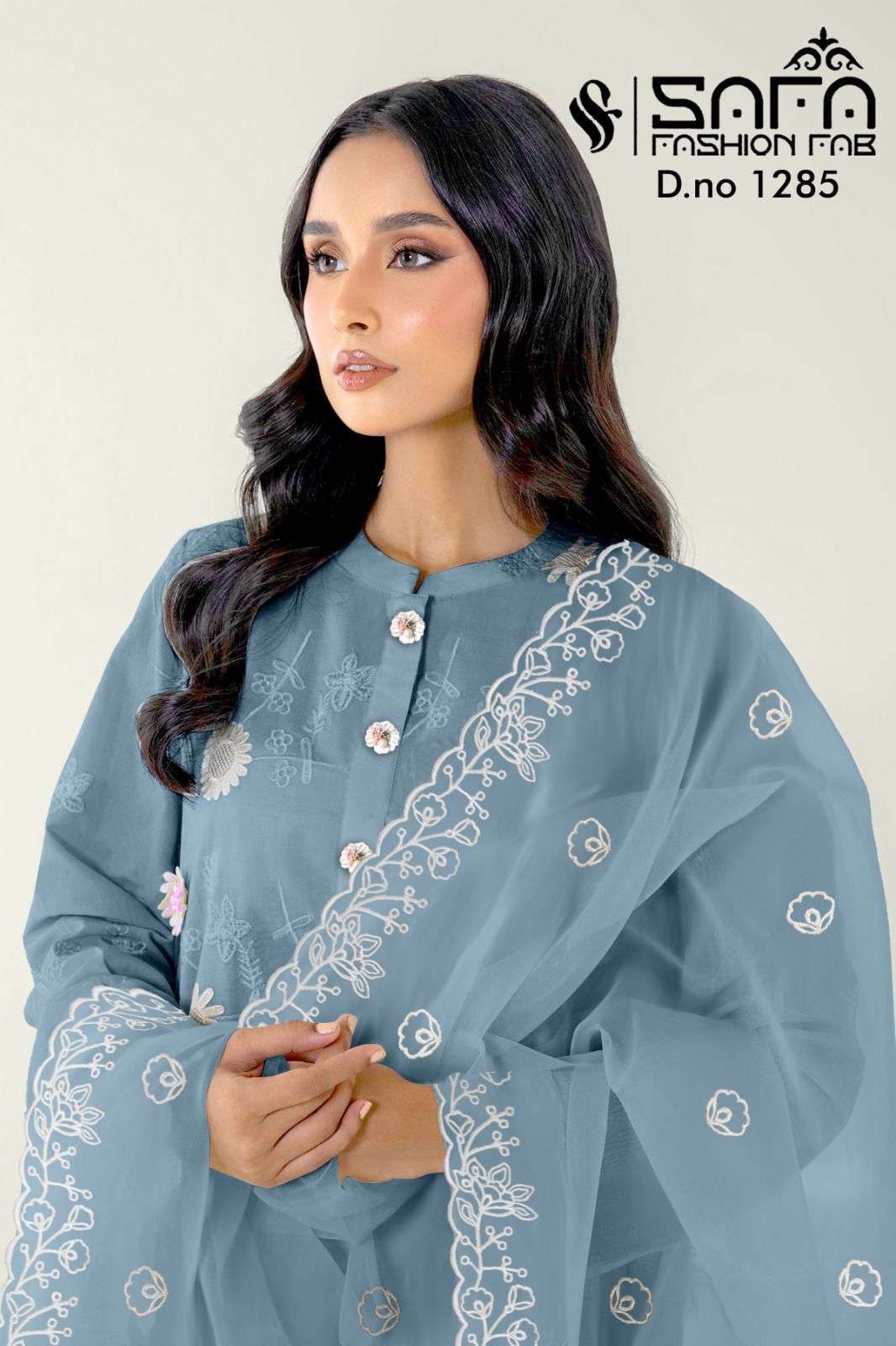 SAFA FASHION FAB 1285 GEORGETTE EMBRODERY WORK DESIGNER READYMADE PAKISTANI SUIT WHOLESALER