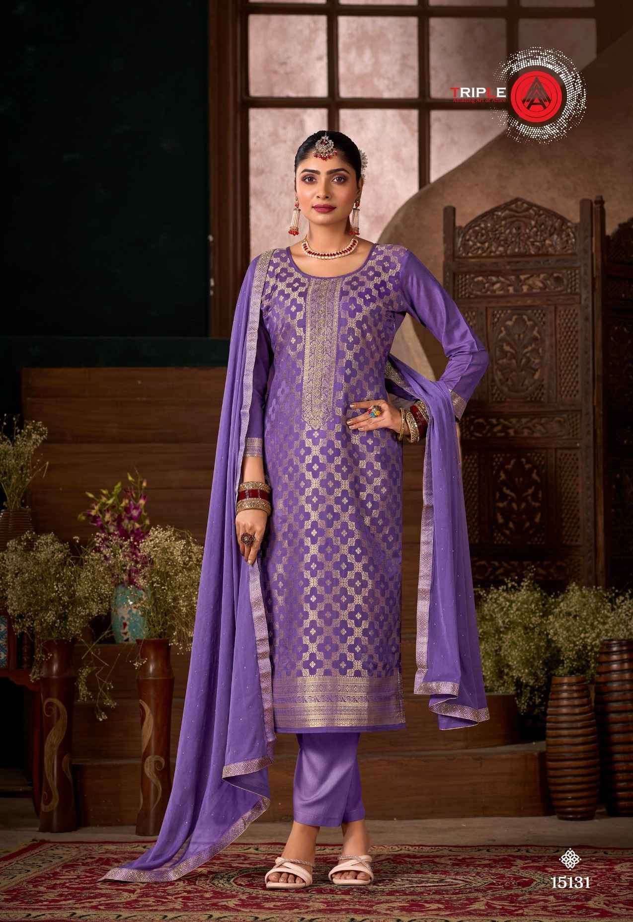 TRIPLE AAA LOYAL EDITION 5 MUSLIN JACQUARD UNSTITCHED SALWAR KAMEEZ DEALER IN SURAT