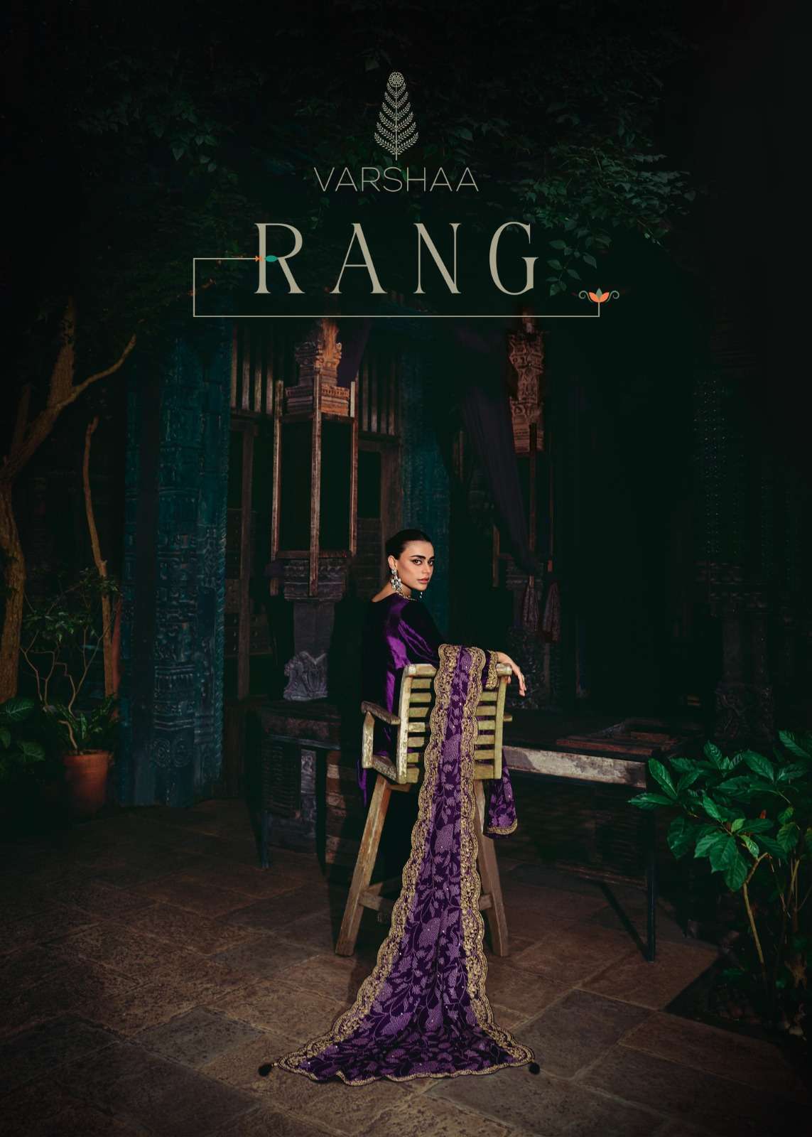 VARSHA FASHION RANG PURE VELVET CODING EMBRODERY WORK PARTY WEAR WINTER SUIT DEALER 