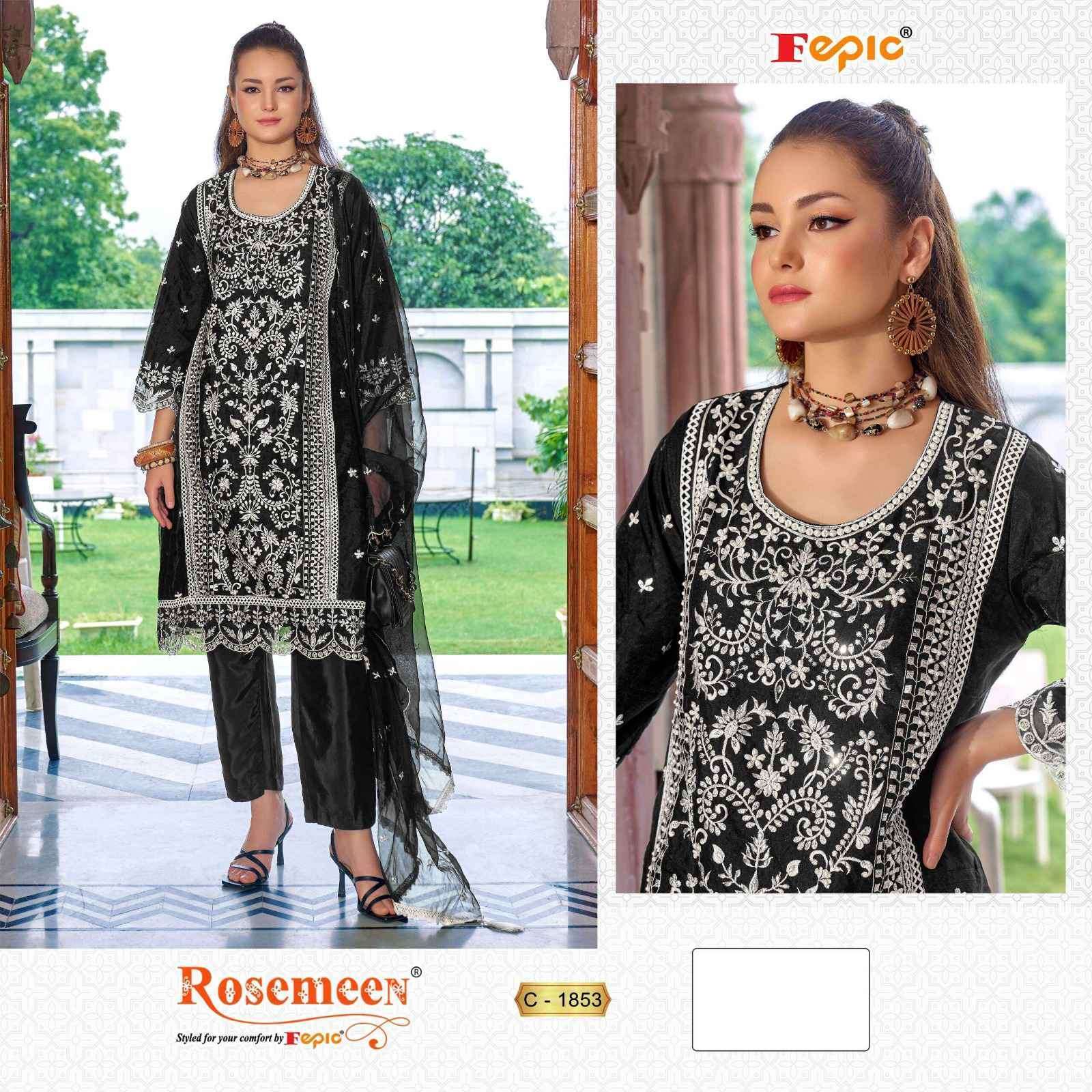 FEPIC C 1853 COLOURS ORGANZA WITH HEAVY EMBRODERY WORK PARTY WEAR PAKISTANI SUIT DEALER 
