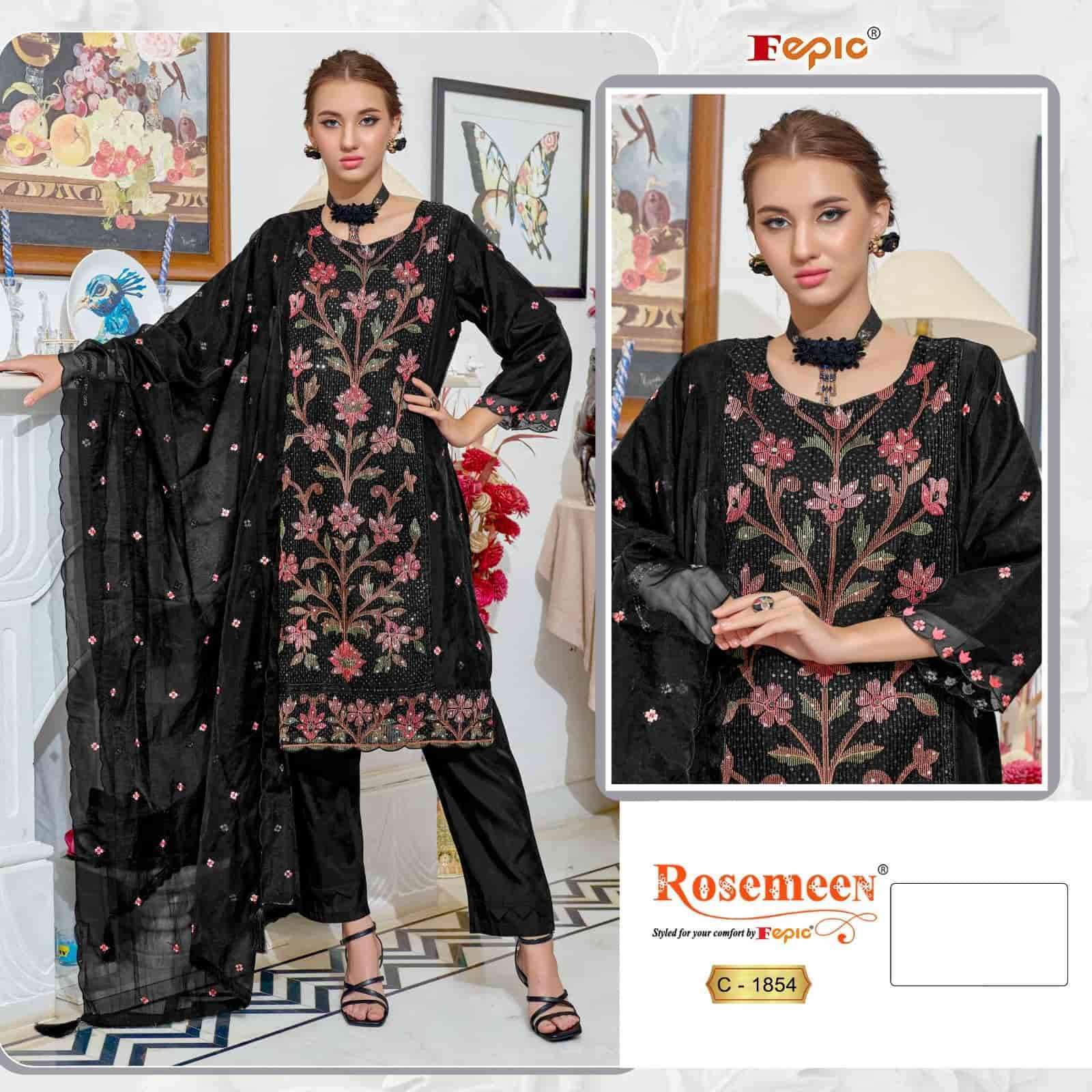 FEPIC C 1854 COLOURS ORGANZA EMBRODERY WORK DESIGNER PAKISTANI SUIT WHOLESALE RATE