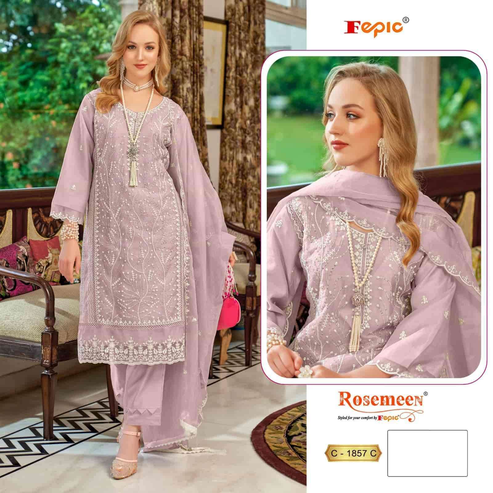 FEPIC C 1857 COLOURS ORGANZA EMBRODERY WORK PARTY WEAR PAKISTANI SUIT WHOLESALER 