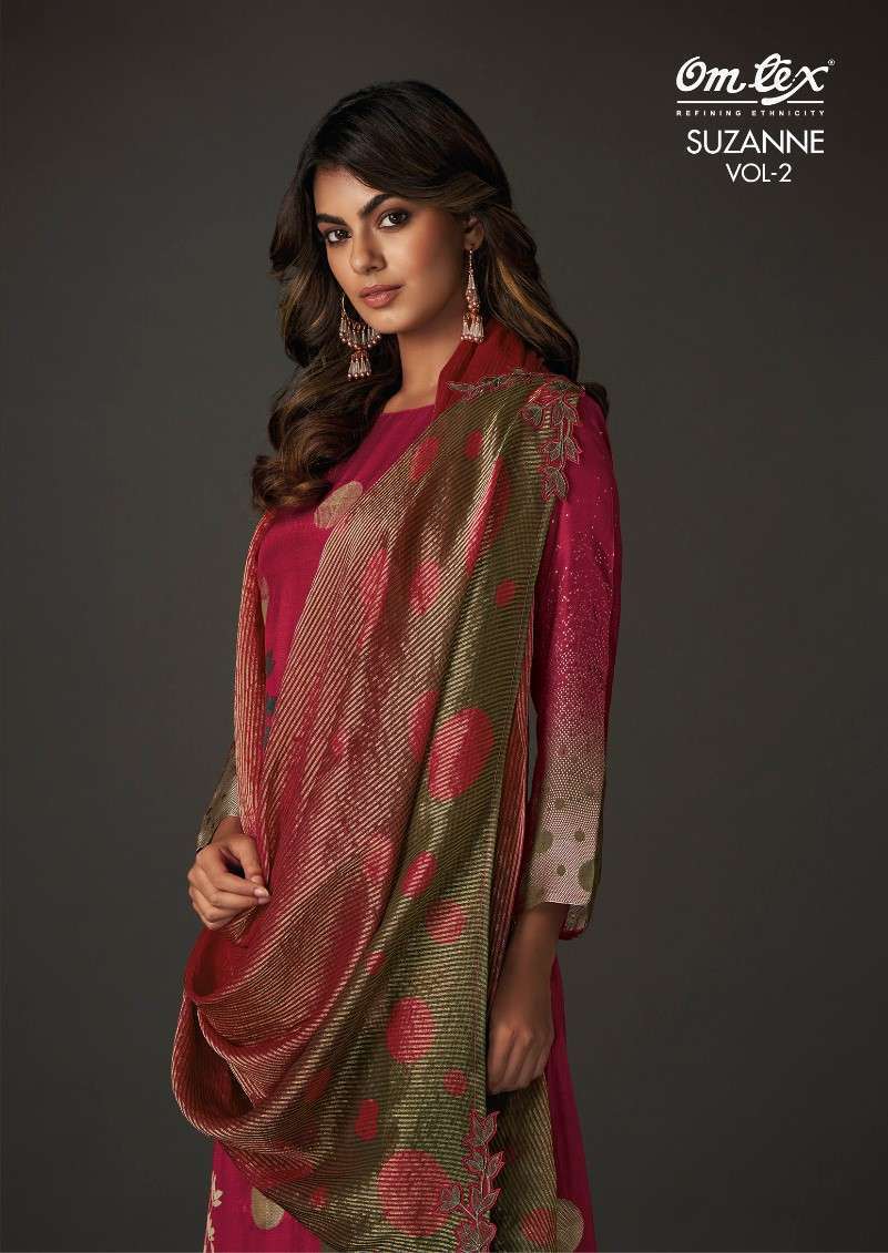 OMTEX SUZANNE VOL 2 FESTIVE WEAR MUSLIN JACQUARD DESIGNER SALWAR KAMEEZ 