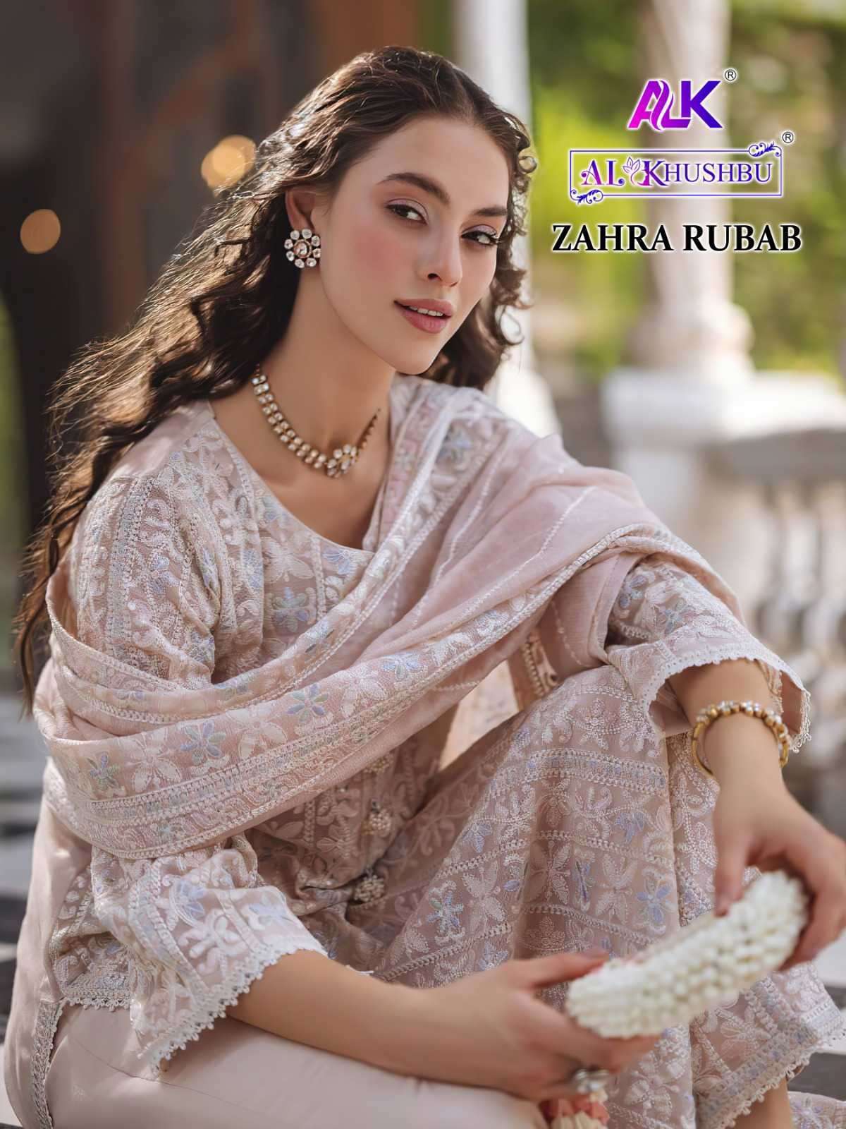 AL KHUSHBU ZAHRA RUBAB 6030 TO 6032 PARTY WEAR GEORGETTE PAKISTANI SUIT SUPPLIER