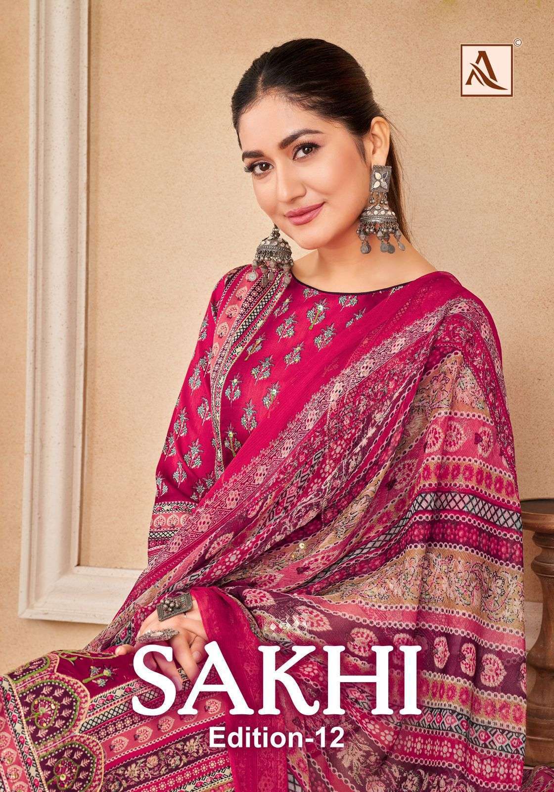 ALOK SUIT SAKHI  EDITION 12  PURE JAM COTTON PRINTED WITH HANDWORK DRESS MATERIAL ONLINE SUPPLIER 