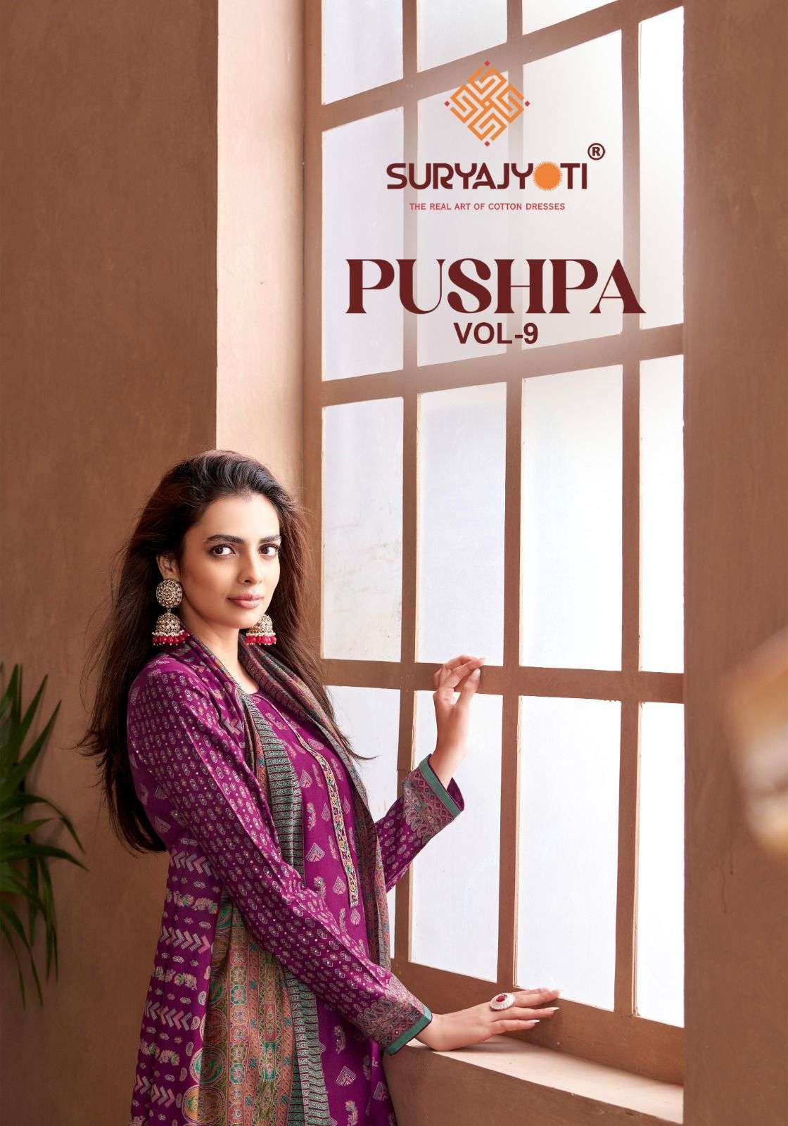 SURYAJYOTI PUSHPA VOL 9 MODAL PRINT WITH EMBRODERY LATEST SUIT WHOLESALER 