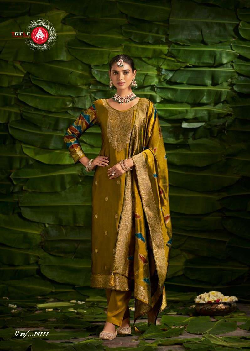 TRIPLE AAA SAPTRANG VISCOSE JACQUARD FESTIVEL WEAR SALWAR KAMEEZ SUPPLIER IN INDIA