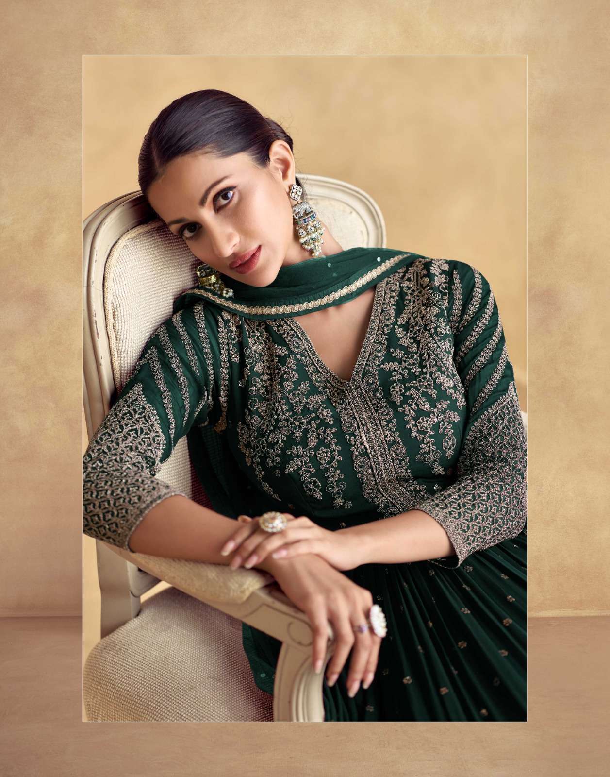 AASHIRWAD ALFAZZ GOLD 10165 TO 10168 REAL GEORGETTE PARTY WEAR GOWN WHOLESALER