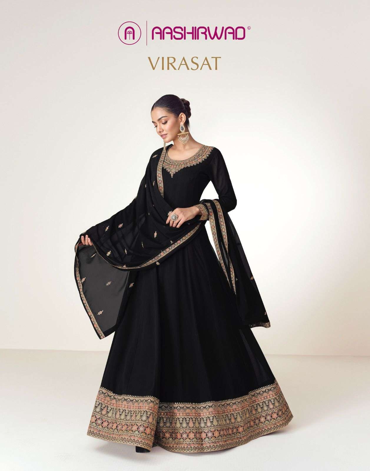 AASHIRWAD CREATION VIRASAT 10128 TO 10131 PARTY WEAR GOWN EXPORTER