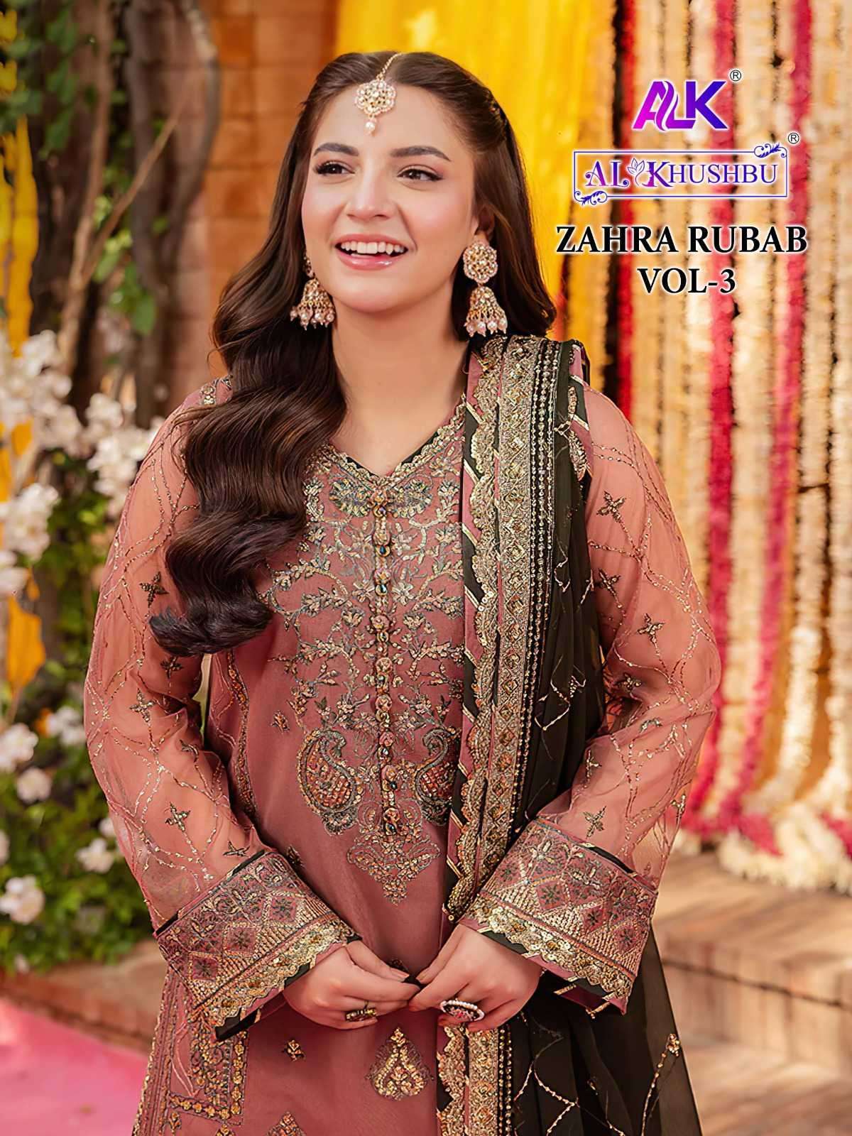 AL KHUSHBU ZAHRA RUBAB VOL 3  PARTY WEAR GEORGETTE PAKISTANI SUIT SUPPLIER