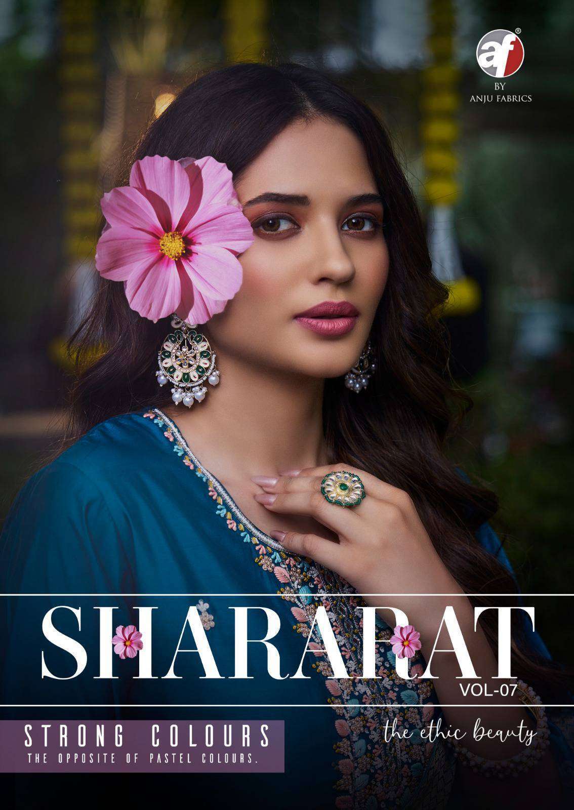 ANJU FABRICS SHARARAT VOL 7  PURE VISCOSE EXCLUSIVE THREE PCS KURTI EXPORTERT 