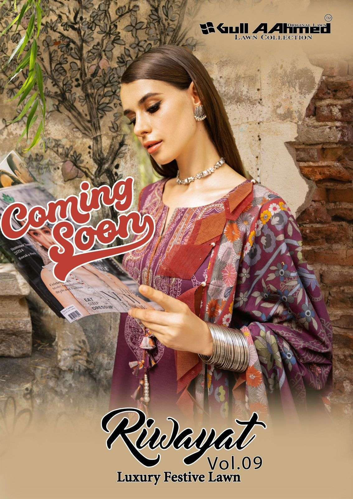 GULL AHMED RIWAYAT VOL- 9 LAWN COTTON PRINTED SALWAR KAMEEZ WHOLESALER 