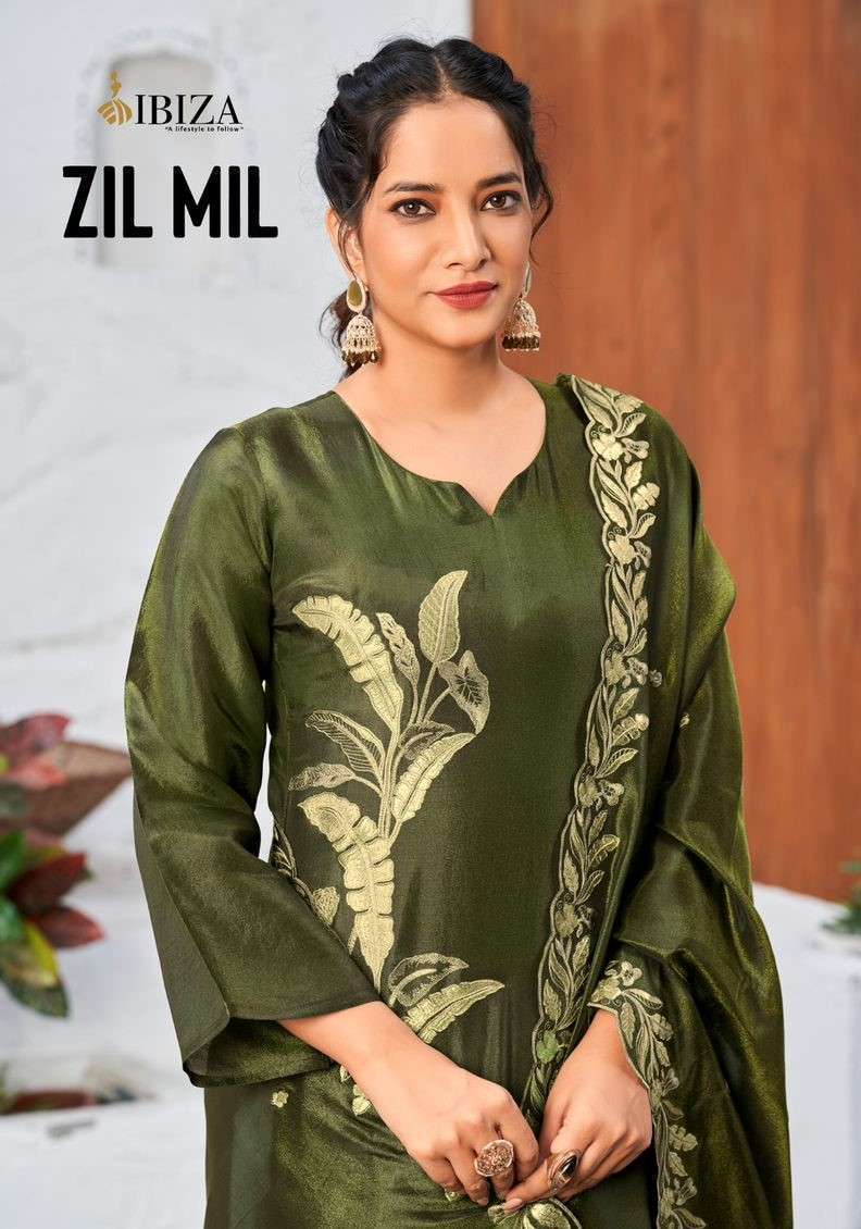IBIZA LIFESTYLE ZIL MIL SIMER MUSLIN APLICA WORK DESIGNER LADIES SUIT WHOLESALER