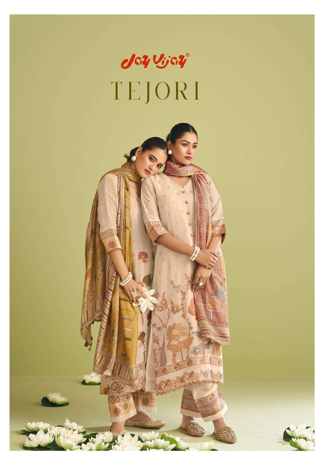 JAY VIJAY TEJORI TISSUE JACQUARD EMBRODERY WORK CASUAL WEAR LADIES SUIT BEST RATE