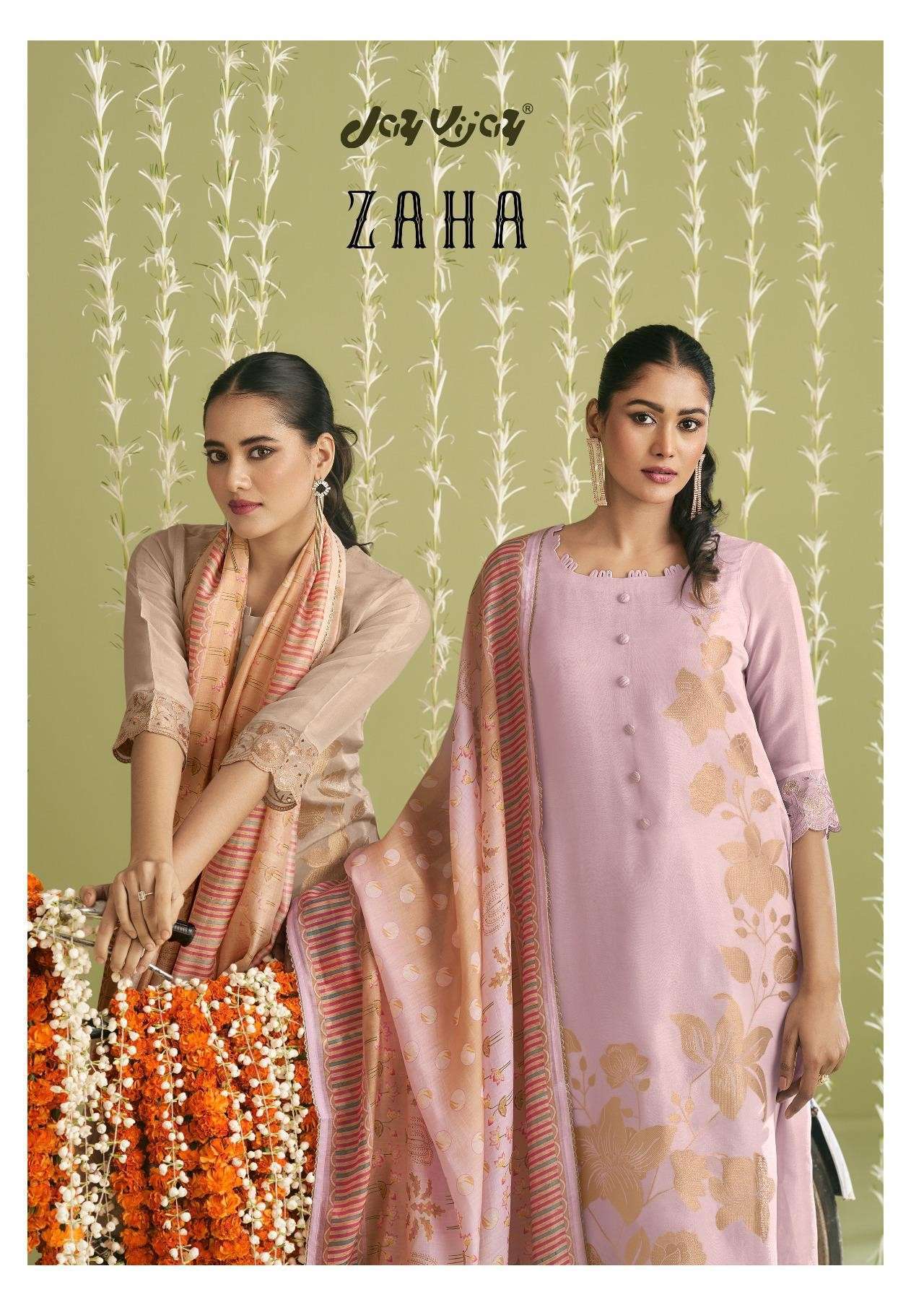 JAY VIJAY ZAHA FANCY JACQUARD SALWAR SUIT CATALOGUE SUPPLIER